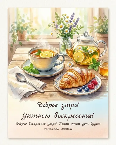 Доброе утро! Уютного воскресенья! — morning tea 06